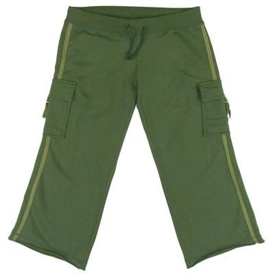 1029 NEW WOMENS OLIVE DRAB CAPRI SWEATPANT XSMALL   LARGE  