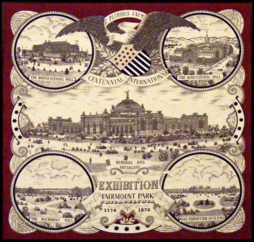 Philadelphia Centennial Fairmont Fabric Panel 22x 23  