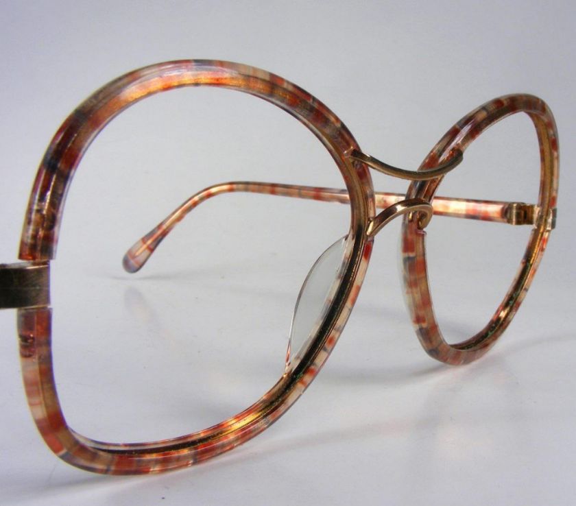 NOS 1980s UNUSUAL WOMENS LARGE VTG ZYL METAL COMBO EYEGLASS FRAMES 