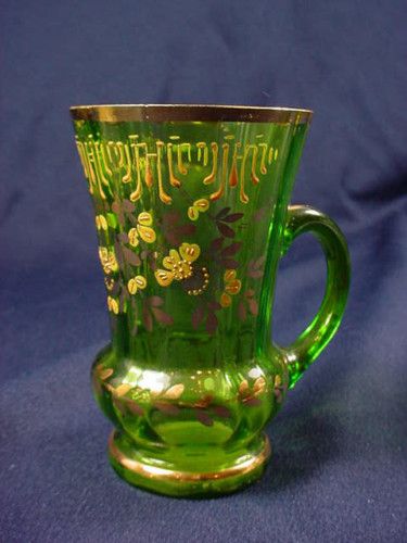 MOSER GOLD GILT ENAMELED HANDLED LEMONADE ~ #4  