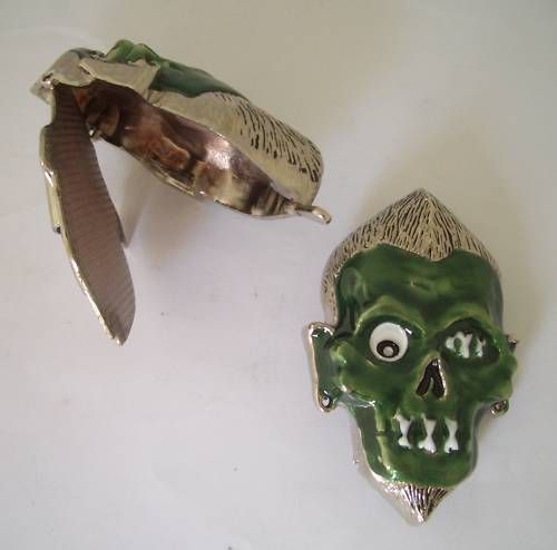 Mummy Zombie Spooky Gothic 3D Skull Biker Belt Buckle  