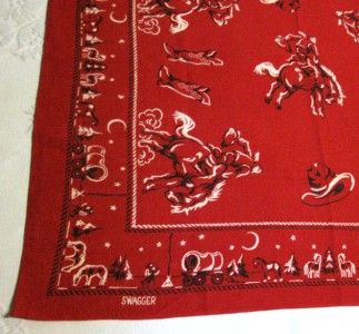 Vintage Swagger Red Rodeo Cowboy Bandana  