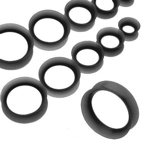 Pr Black Silicone Ear Skin 00g Tunnels Plugs 10mm  