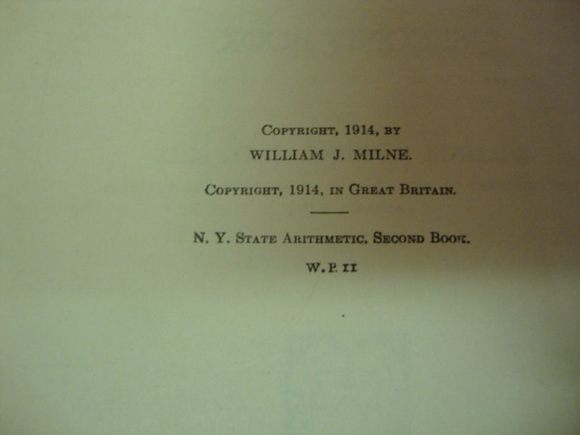 Milne’s New York State Arithmetic 1914 Math School  