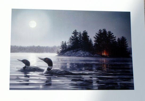 ZOELLICK LOON Camping Print HONEY MOONERS 12 X 7.75  