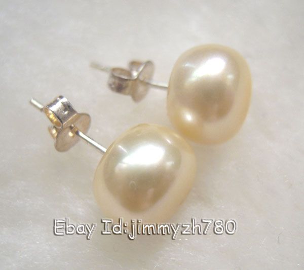 Info Beautiful 9.5 10x7.5 8mm AAAgrade Pearl S925 Earring;Good 