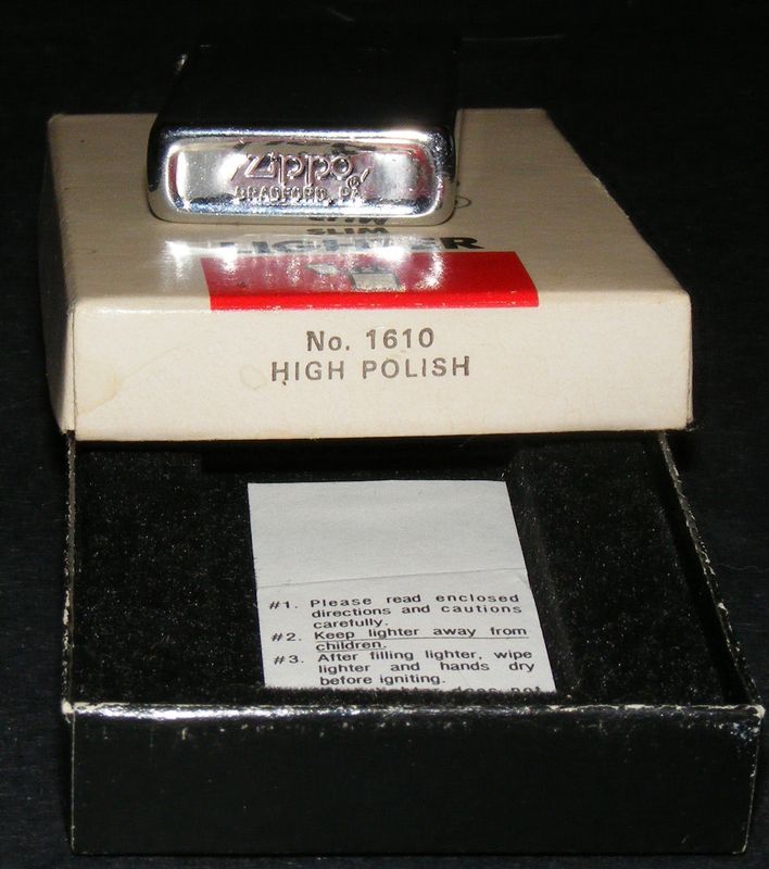 Zippo Slim 1977 In Case 1610 High Polish  