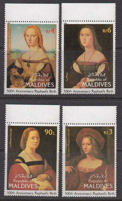 Maldives 1983 Art Raphael VF MNH (1002 5)  