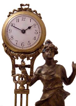 MYSTERY BRASS DIANA LADY SWINGING CLOCK    Price  