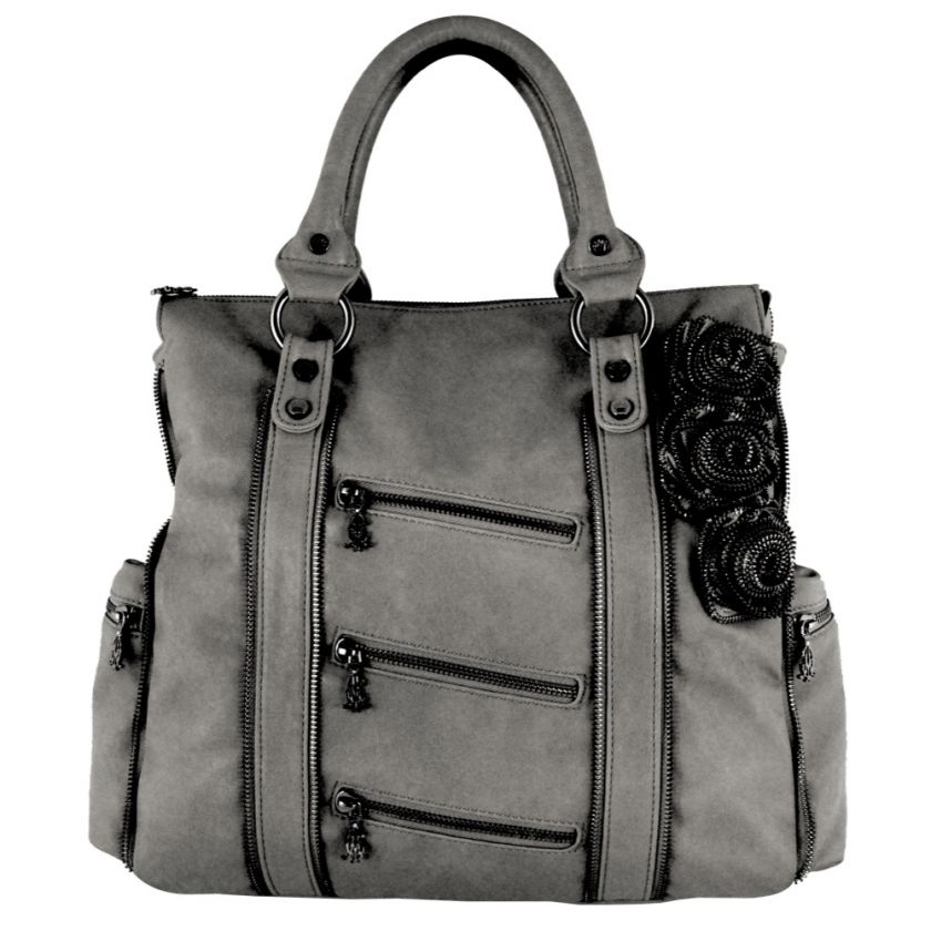 Christian Audigier Zee Zee Top Zeeta Tote Gunmetal  