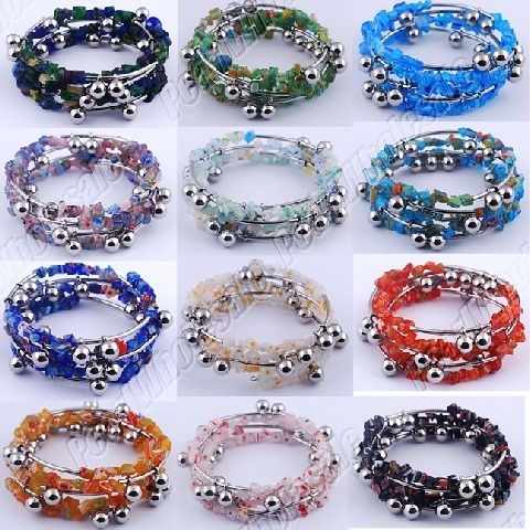 Wholesale 12strands mix alloy&lampwork bracelet P&PFREE  