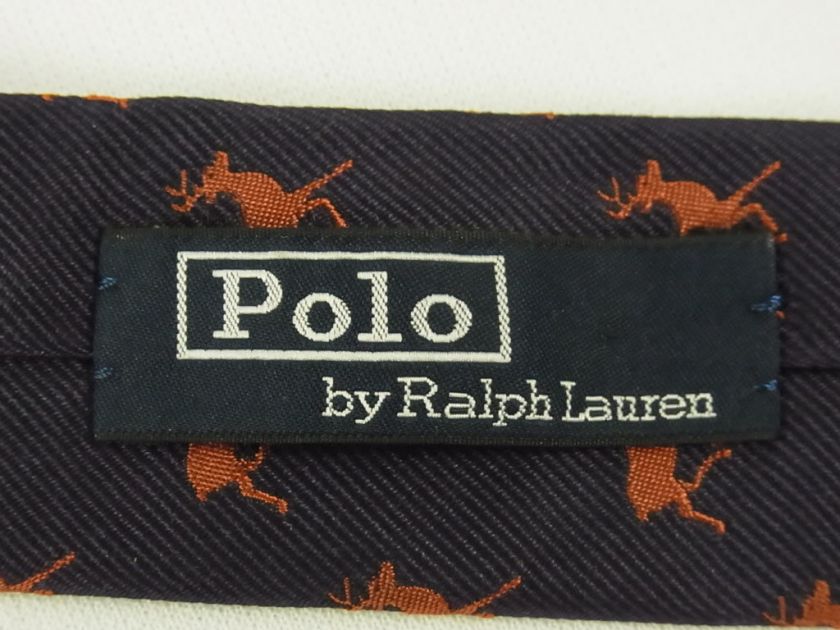 POLO RALPH LAUREN Silk Neck Tie Deer Hand Made In Italy  