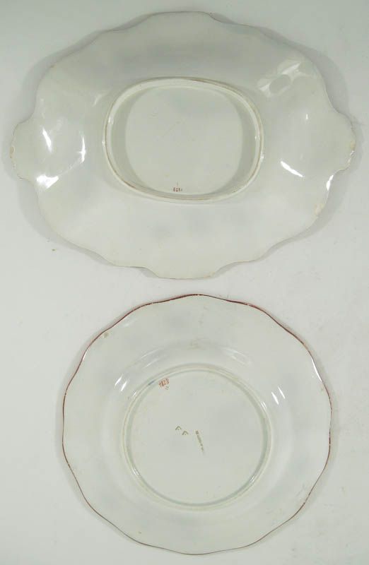 Antique Wedgwood Porcelain Plates Flow Blue Chinoiserie  