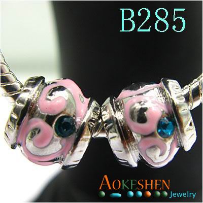 Charm Alloy Enamel Spacer European Beads Fit Bracelet B  