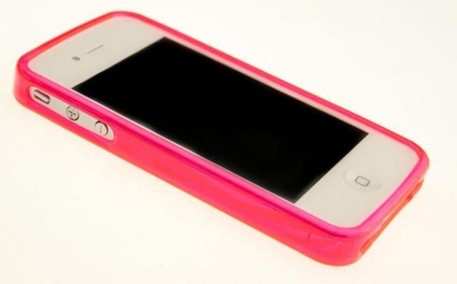 Hot Pink Wood Grain Soft TPU Gel Skin Case Cover for Apple iPhone 4 4G 