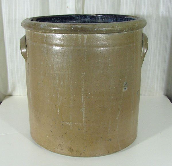 Antique 19th C Stoneware Crock w/ Cobalt Grapes, Burlington VT 4 