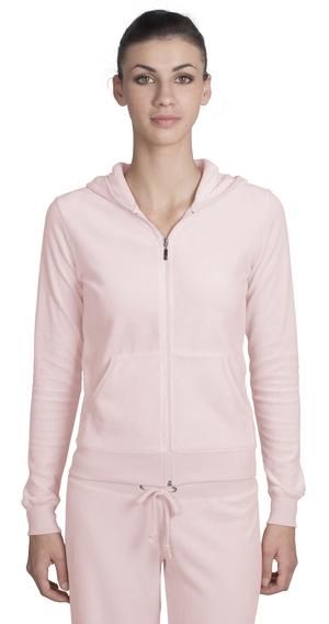 DISCONTINUED DT Jr Ladies Velour Fitted Full Zip Hoodie  