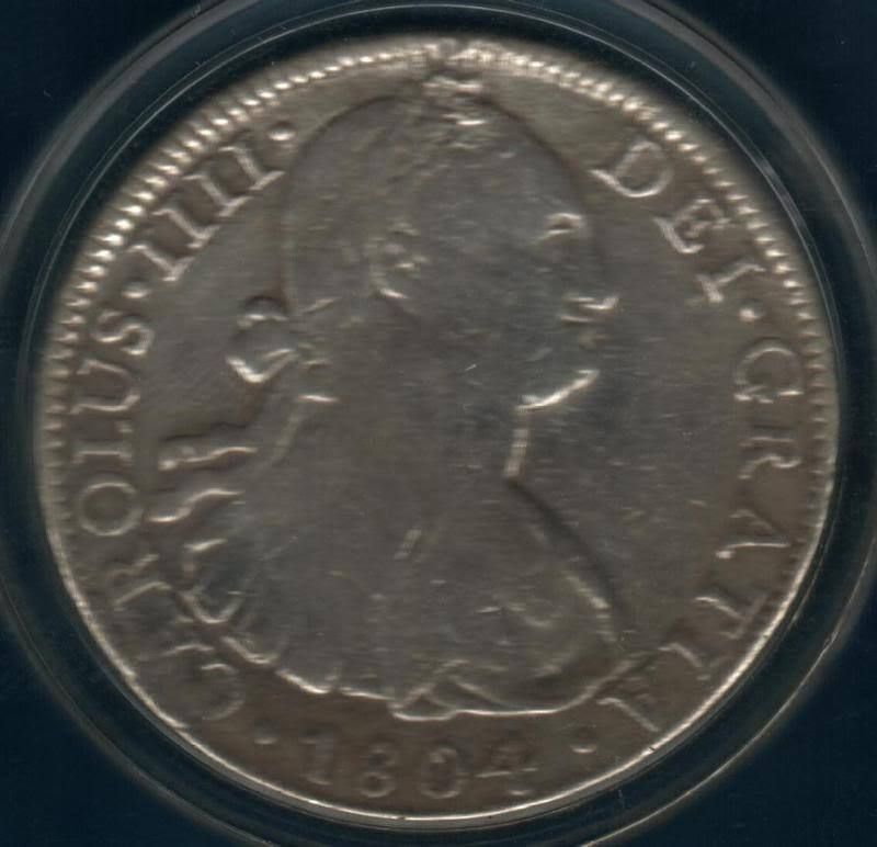 1804 MEXICO CAROLUS IIII SILVER TH 8 REALES COIN SCARCE  