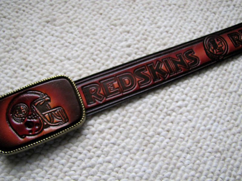 WASHINGTON REDSKINS Leather Belt & Buckle cut to size  