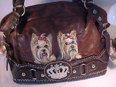 YORKIE HANDPAINTED HANDBAG BEAUTIFUL PURSE  