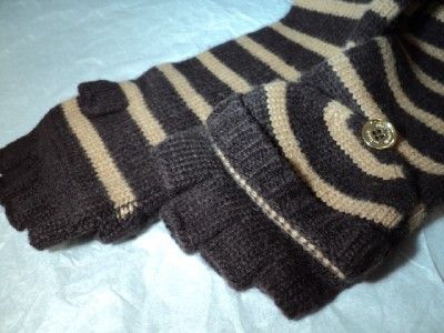 NEW MICHAEL KORS FINGERLESS/CONVERTABLE MITTENS/GLOVES NWT BROWN/TAN 