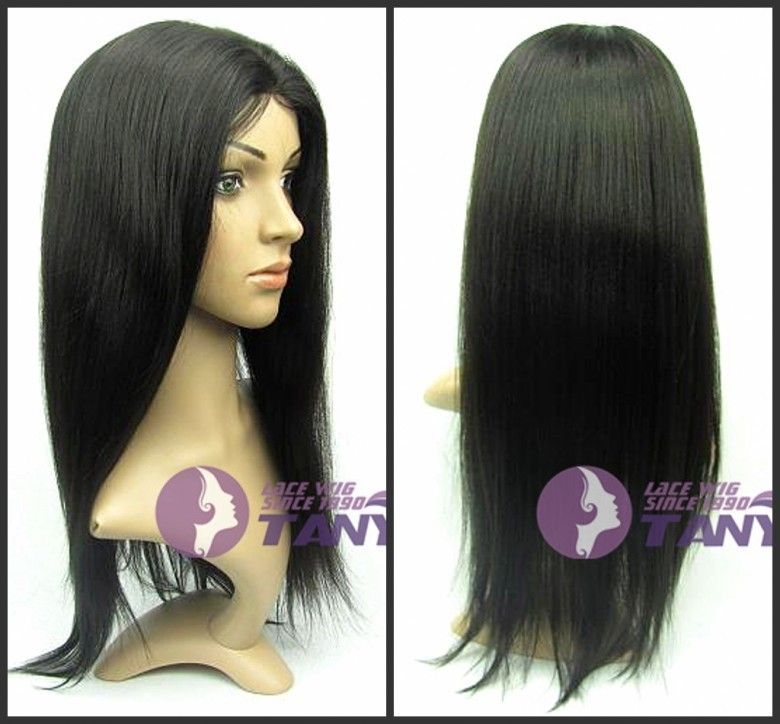 1B# _ Yaki Straight 18 _100% Indian Remy Human Hair Full Lace / Front 