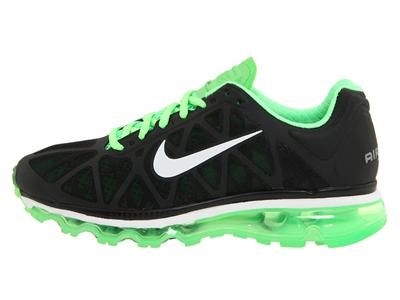 Nike Air Max + 2011 Womens BLACK/SUMMIT/WHITE NEO  Lime SHOE SIZE 7.5 