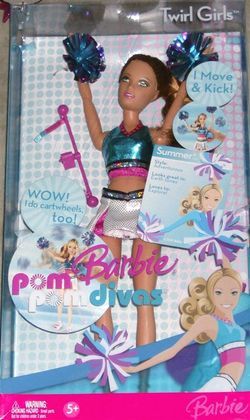 Barbie Summer Pom Pom Divas Twirl Cheerleader Doll  