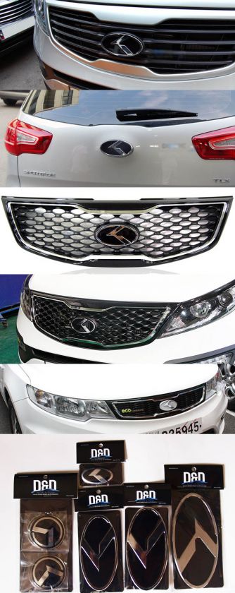 KIA 2011 2012 SPORTAGE Grille, Trunk EMBLEM SET Front Rear Badge 