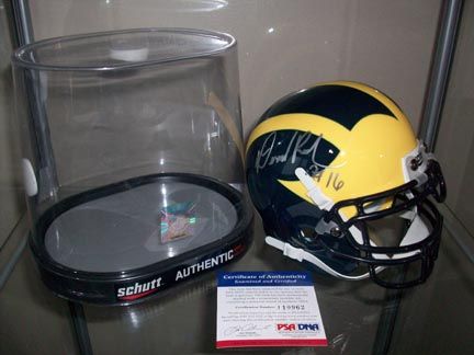 MICHIGAN WOLVERINES DENARD ROBINSON signed MINI HELMET PSA/DNA COA 