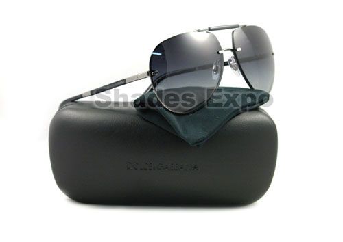 NEW DOLCE&GABBANA SUNGLASSES DG 2083 BLACK 64MM 04/8G  