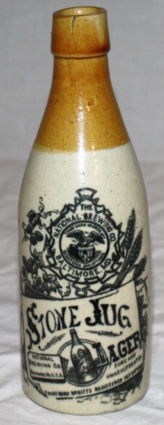   Brewing STONE JUG LAGER Pottery Stoneware Baltimore MD Beer Bottle