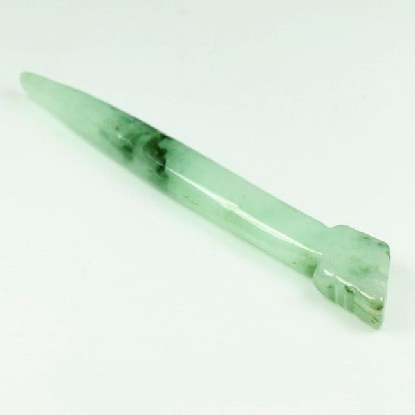 Hairpin Classic Palace Style Green Display 100% Natural Chinese Jade 