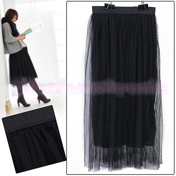   Fairy Princess Gauze Tulle Petticoat Long Skirt 4 colors #3207  