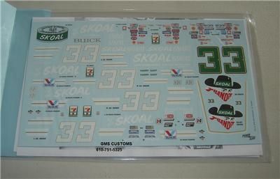 DECAL HARRY GANT # 33 SKOAL 1982 83 Buick MINT 1/24  