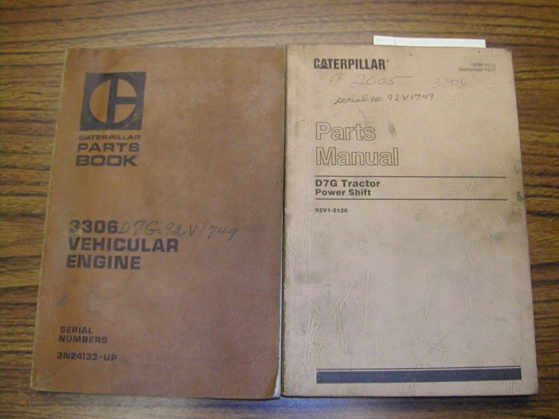   D7 PARTS MANUAL CATALOG TRACTOR BULLDOZER 92V1 2126 3306 ENG  