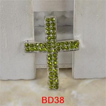 DIY Curved Side Ways Crystal Rhinestone Cross Bracelet Connector Charm 