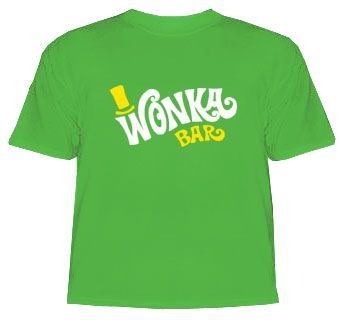 Willy wonka BAR t shirt charlie & chocolate factory  