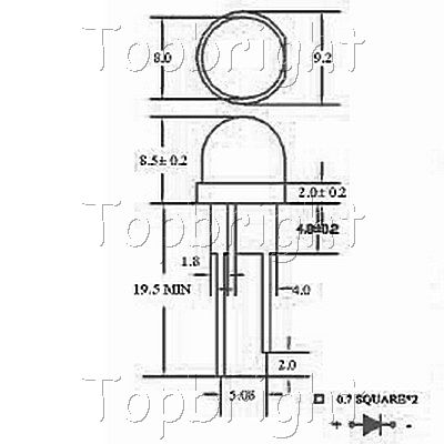 All dimensions in mm tolerance is 0.2mm unless otherwise noted.