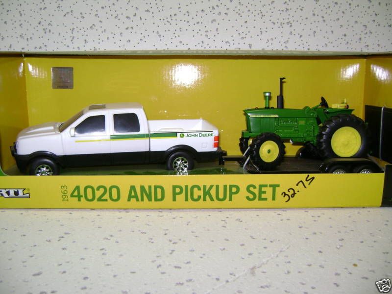 John Deere 1963 4020 and Dealer Truck with Trailer 1/32  