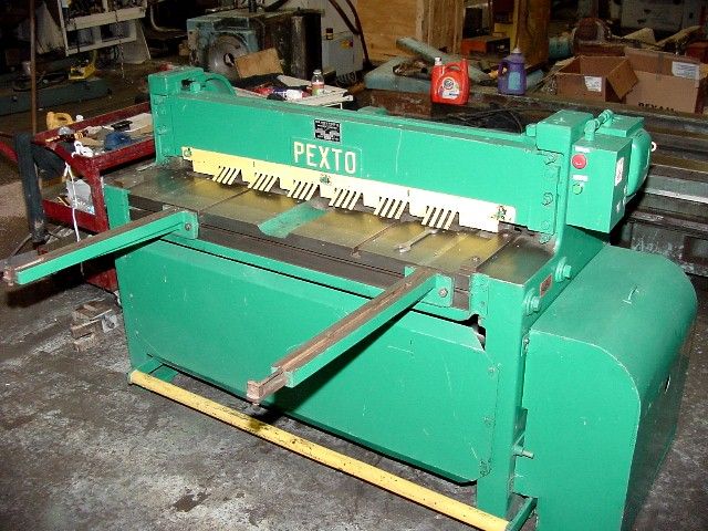 12 GA x 4 PEXTO MODEL 12 U 4J POWER SQUARING SHEAR w/MANUAL BACK 