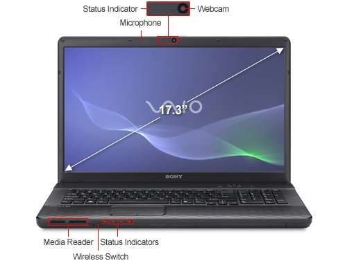 Sony Vaio i5 2430M 4GB DDR3 640GB 17.3 Blu Ray Player Black Laptop 