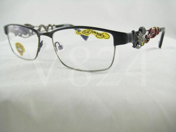 ED HARDY EHO 702 Eyeglass Optical RX EHO702 BLACK GUN  