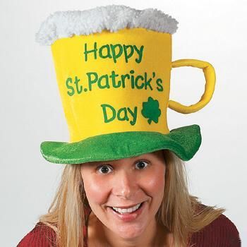 Tricot Saint PATRICKS DAY BEER MUG HAT Irish Foam Party Costume 