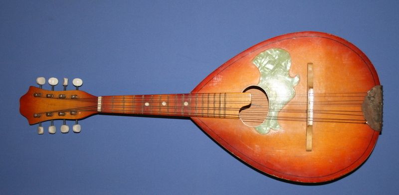 Vintage European Hand Made 8 String Wood Mandoline Lute  