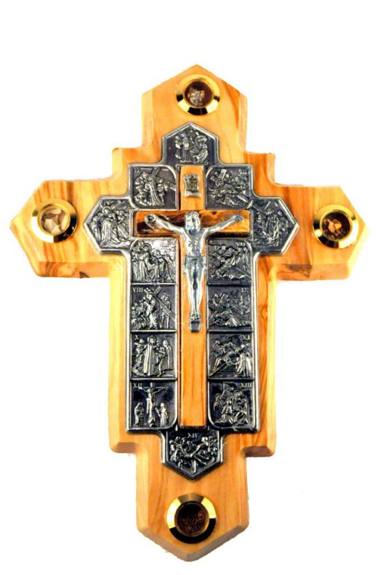 14 stations of the Cross, OliveWood, Holy Land relics  