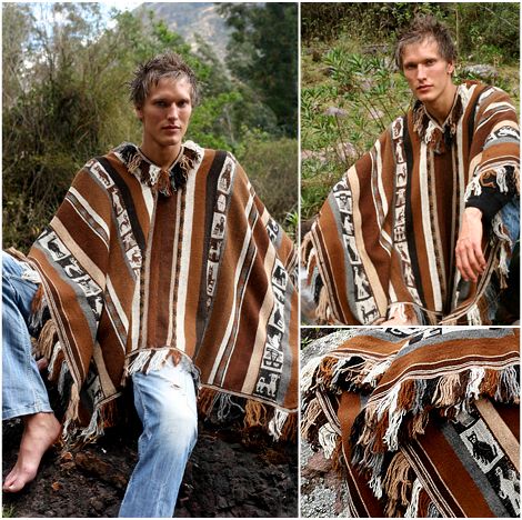 ALPACA PONCHO Traditional Andean Handmade & Organic  