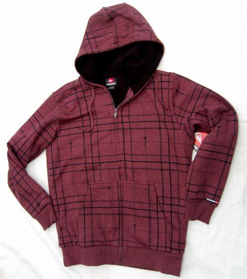 NWT Quiksilver Spaz 3 Merlot Sherpa Lined Hoodie XL  