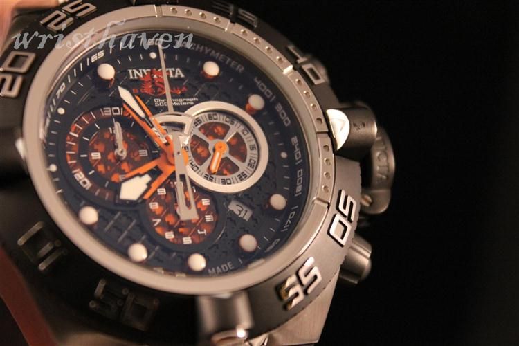 Invicta 6567 Subaqua Noma IV Chrono Black and Orange With Poly Strap 