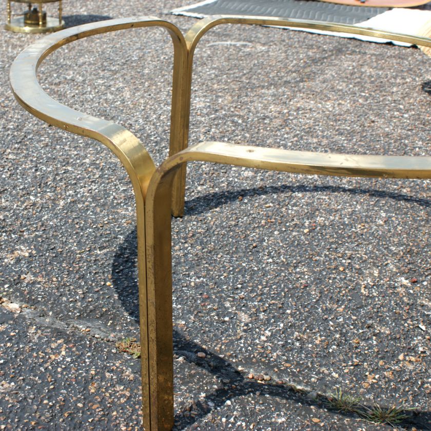 30 Nicos Zographos Brass Ribbon Coffee Table Base  